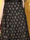 Women Black Paisely Foil Print Anarkali Skirt