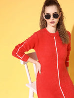 Women Red Hair Wool Long Sweater