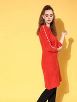 Women Red Hair Wool Long Sweater