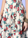 Women Cream Floral Anarkali Skirt