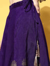 Women Purple Foil Print Anarkali Skirt