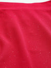 Women Fuchsia Shimmer Side Ruched Skirt