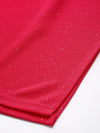 Women Fuchsia Shimmer Side Ruched Skirt