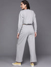 Women Grey Melange LOVE Sweatshirt With Track Pants