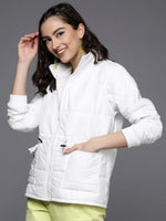 Women Solid White Full Sleeve Jacket