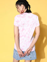 Women Pink Good Vibes Tie Dye T-Shirt