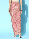 Women Rust Floral Pleated Dhoti Skirt