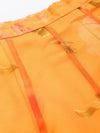 Women Yellow Organza Floral Anarkali Skirt