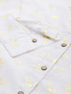 Women White Chanderi Gold Foil High Low Shirt