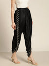 Women Black Mirror Embroidered Dhoti Pants