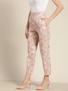 Women Pink Geometric Sustainable Straight Pants