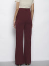 Women Burgundy Bell Bottom Knitted Pants