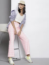 Women Pink XOXO Print Straight Pants