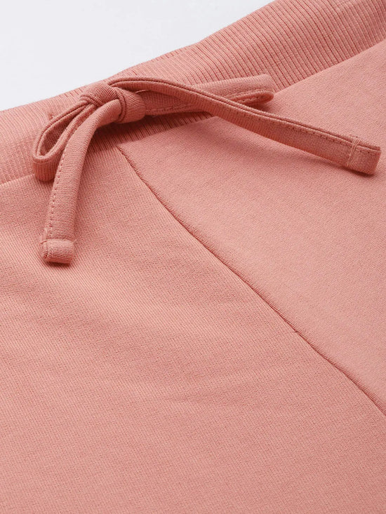 Women Peach Terry Hooded Jacket with Track Pants