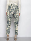 Women Grey Floral Scuba Straight Pants