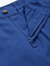 Women Blue Twill Pull Hem Joggers