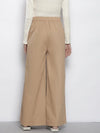 Women Khakhi Side Button Twill Pants