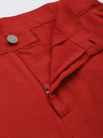 Women Red Twill Cargo Pants