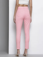 Women Pink Stretchable Twill Skinny Jeans