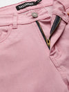 Women Pink Stretchable Twill Skinny Jeans