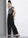 Women Solid Silver Jumpsuits & Sets