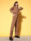 Women Solid Brown Jumpsuits & Sets