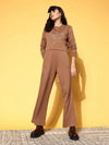 Women Solid Brown Jumpsuits & Sets