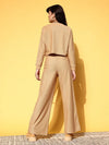 Women Solid Beige Jumpsuits & Sets