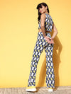 Women Solid Blue Jumpsuits & Sets