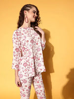 Women Pink Floral A Line Top