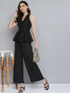 Women Solid Black Jumpsuits & Sets