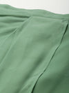 Women Green Pleated Dhoti Skirt