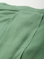 Women Green Pleated Dhoti Skirt