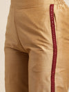 Women Beige Mirror Lace Kurta With Pencil Pants