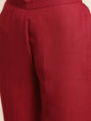 Women Maroon Embroidered Short Kurta With Pencil Pants