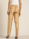 Women Beige Mirror Lace Pencil Pants