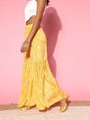 Women Yellow Tie & Dye Frilly Sharara