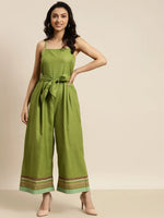 Women Printed Green Jumpsuits & Sets