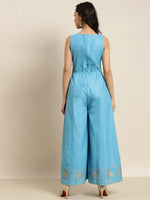 Women Printed Blue Jumpsuits & Sets