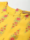 Women Yellow Floral Aanrkali Dress