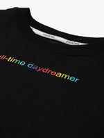 Women Black Terry ACTIVE DAY DREAMER Crop T-Shirt