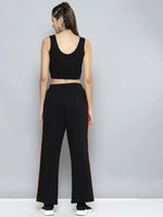 Women Black Terry ACTIVE Tank Top With Track Pants