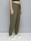 Women Olive Terry Side Pocket Joggers