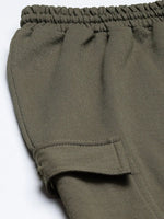 Women Olive Terry Side Pocket Joggers