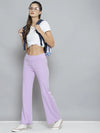 Women Lavender Rib Boot Leg ACTIVE Pants