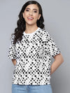 Women Black Polka Dot Regular T-Shirt