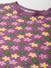 Women Purple Floral Regular T-Shirt