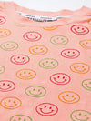 Women Pink Smiley T-Shirt Dress