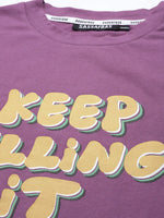 Women Purple KEEP KILLING IT T-shirt Dress