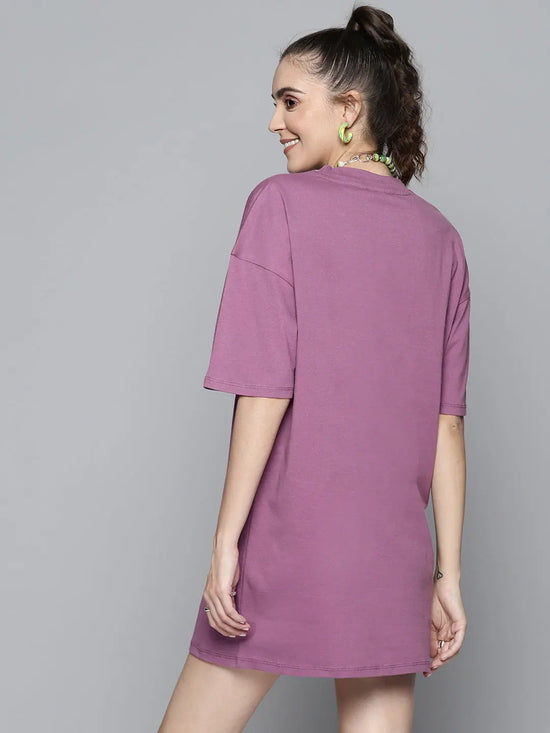 Women Purple KEEP KILLING IT T-shirt Dress